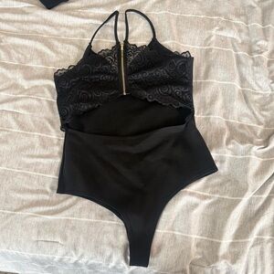 Fashion Nova Black Lace Bodysuit